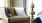 a chair and a lamp
