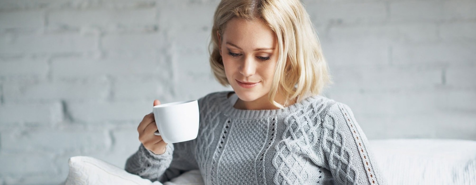 woman drinking coffee